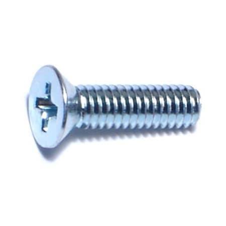 Midwest Fastener #8-32 x 5/8 in Phillips Flat Machine Screw, Zinc Plated Steel, 100 PK 07273